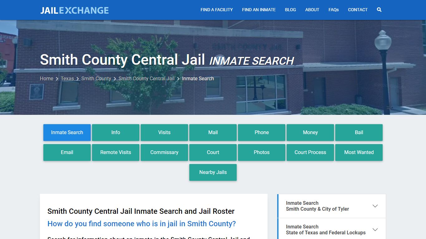 Smith County Central Jail Inmate Search - Jail Exchange