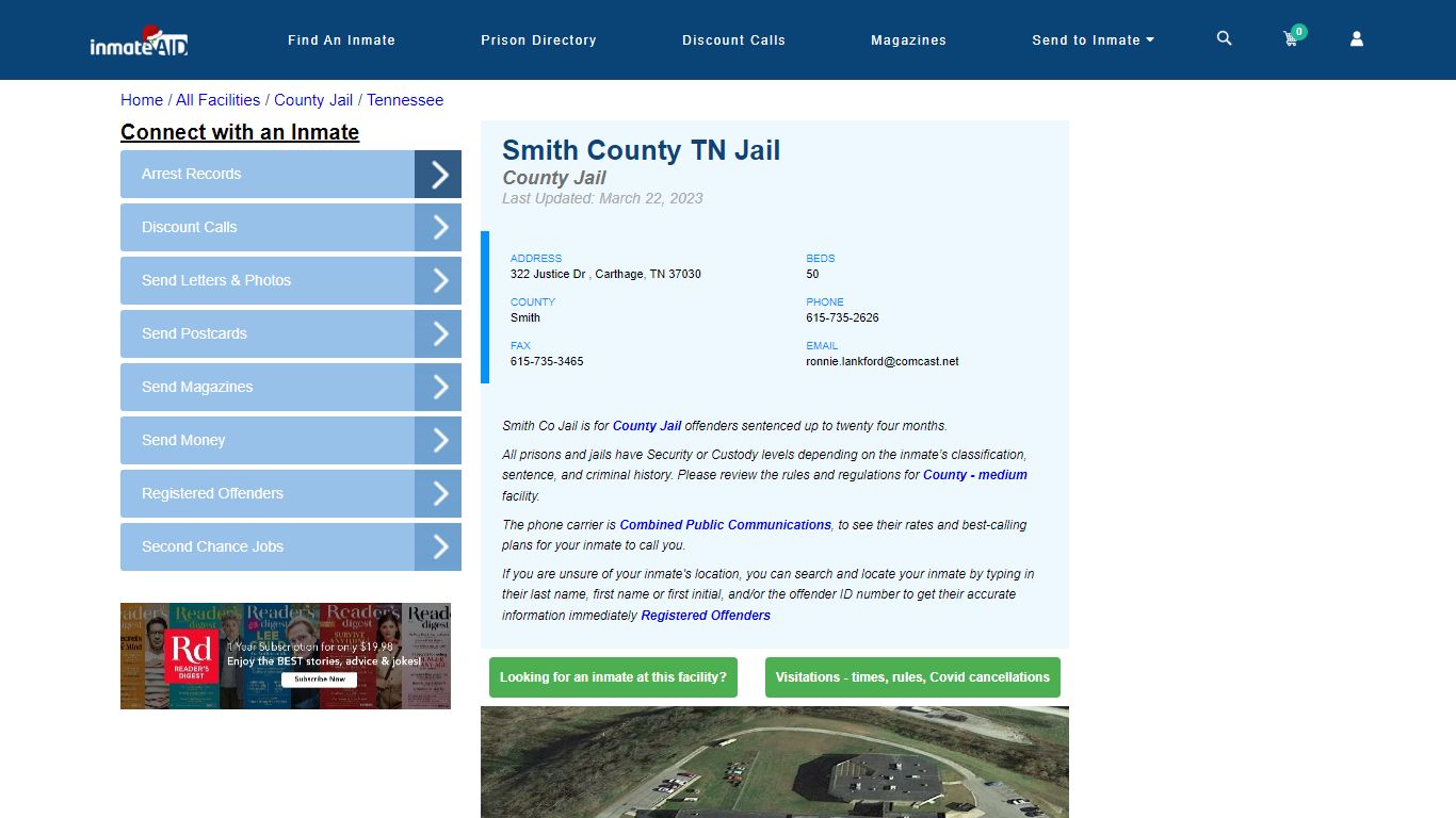 Smith County TN Jail - Inmate Locator - Carthage, TN